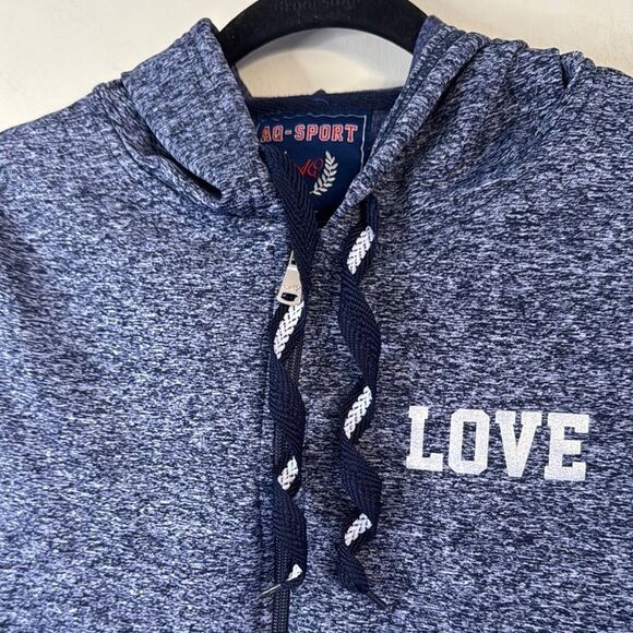 AQ-Sport Sequinned Blue Hoodie and Jogger Set - Picture 3 of 15